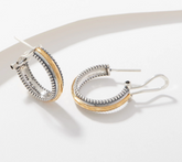 Or Paz Yellow Gold-Plated Sterling Silver Beaded Textured Hoop Earrings